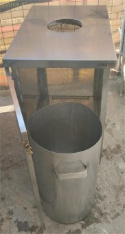 Μεταχειρισμένο Ερμάριο Ανοξείδωτο Τροχήλατο Με Τρύπα & Κάδο